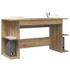 vidaXL Desk with Shelf Artisan oak 140 x 50 x 75 cm Engineered wood