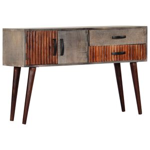 vidaXL Console Table | Grey and Brown | Solid Rough Mango Wood