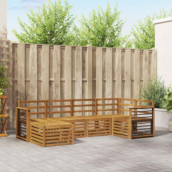 vidaXL Sofa Sets 6 pcs Natural Solid Acacia Wood