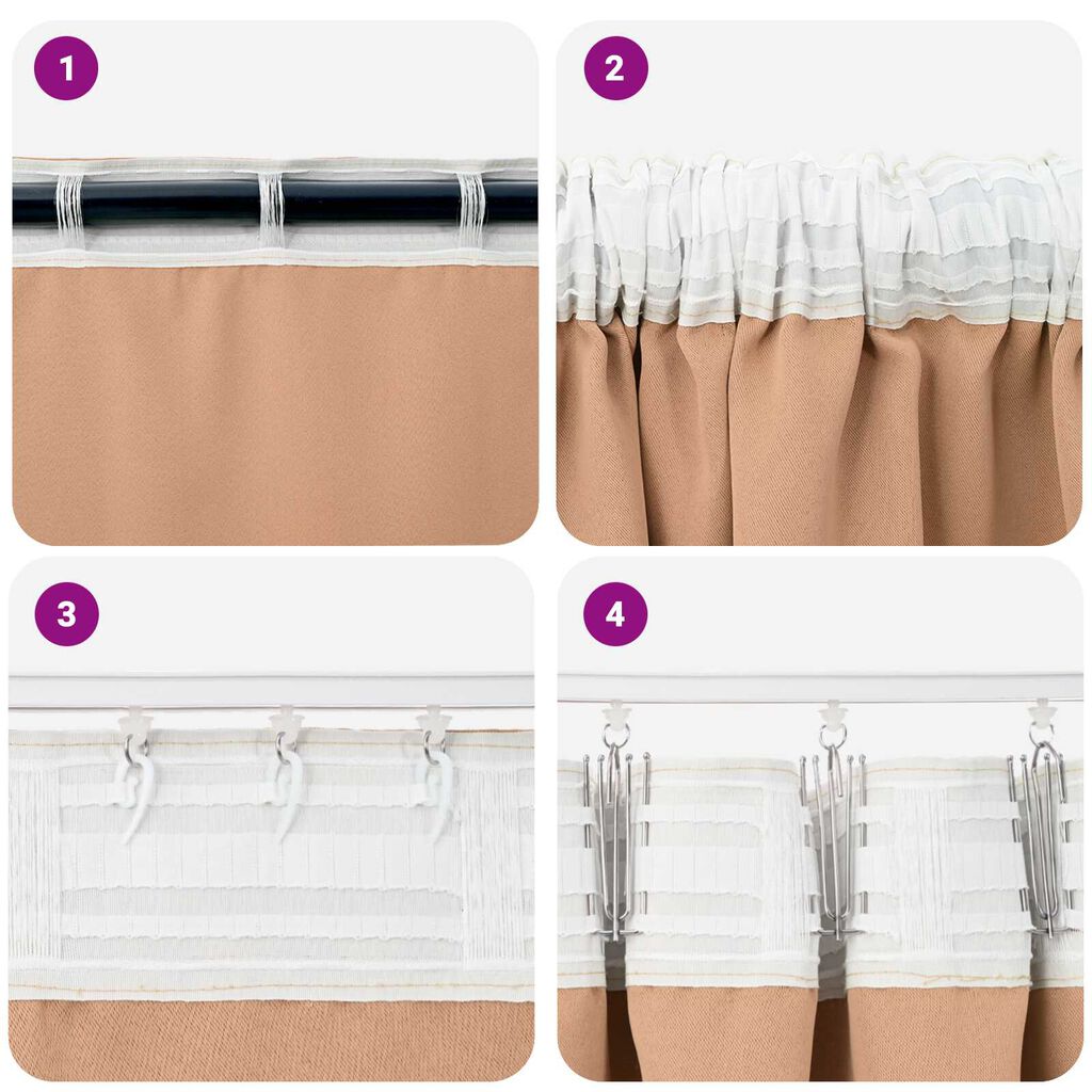 vidaXL Curtains with Curtains 2 pcs Light brown 225 x 140 cm Polyester