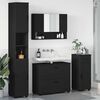 vidaXL Bathroom Furniture Set 4 pcs Black Engineered Wood and Metal