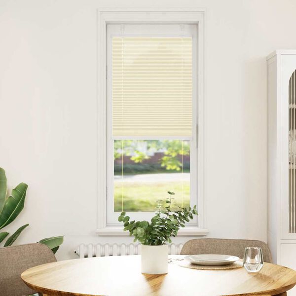 vidaXL Pleated Blind Cream 50x100 cm Fabric Width 49.4 cm Polyester