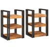 vidaXL Bedside Table 2 pcs Brown and Black Solid Mango Wood