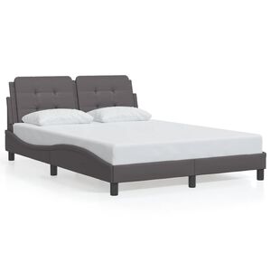 vidaXL Bed Frame without Mattress "Zadar" Grey 140x190 cm Faux Leather