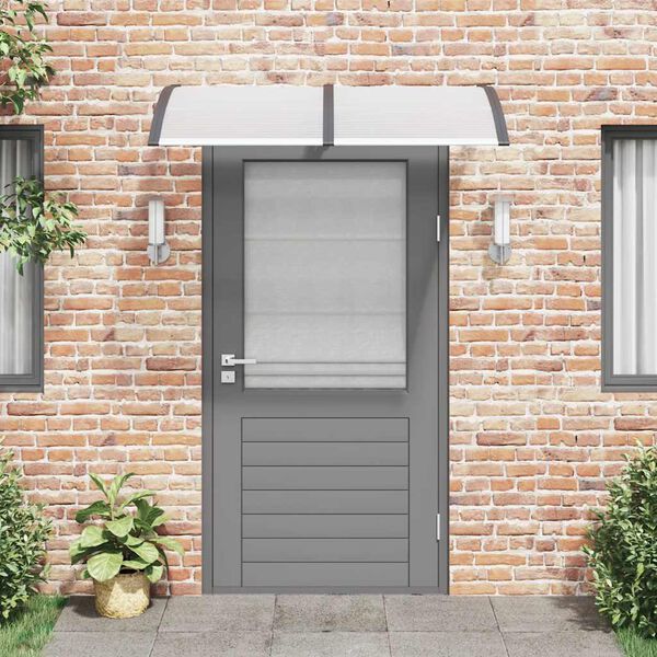 vidaXL Door Canopy Black and Transparent 150x75 cm Polycarbonate