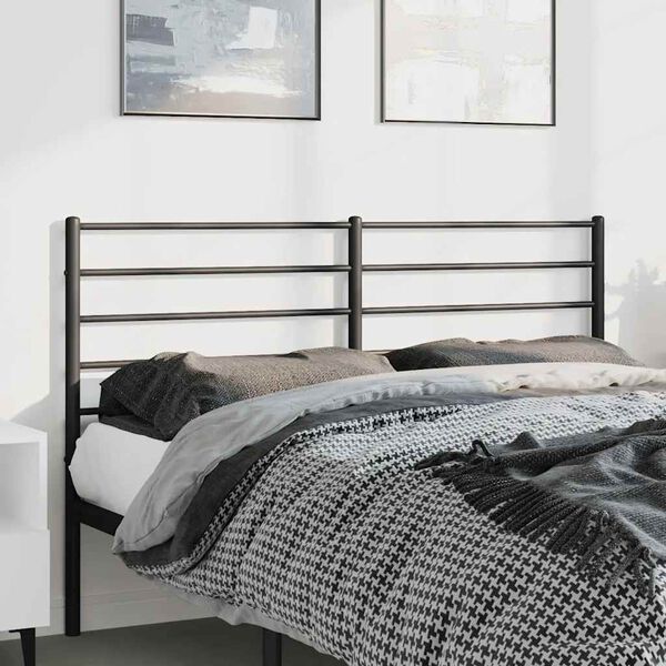 vidaXL Metal Headboard Black 135 cm