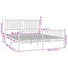 vidaXL Metal Bed Frame without Mattress with Footboard White 160x200cm