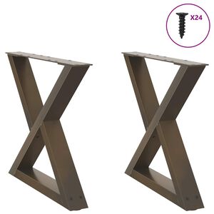 vidaXL Coffee Table Legs 2 pcs Natural Steel 60x(42-43.3) cm Steel