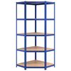 vidaXL 5-Layer Corner Shelf Blue Steel&Engineered Wood