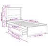 vidaXL Storage Bed with Drawer Grey Sonoma 90 x 200 cm Engineered Wood