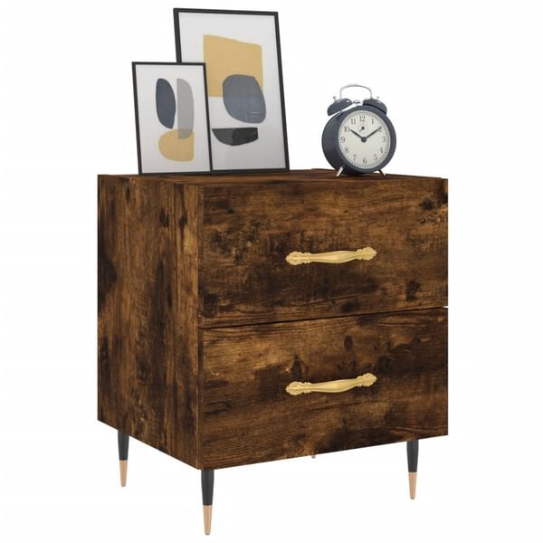 vidaXL Bedside Cabinets 2 pcs Smoked Oak 40x35x47.5 cm Engineered Wood