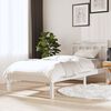 vidaXL Bed Frame without Mattress White Single Solid Wood