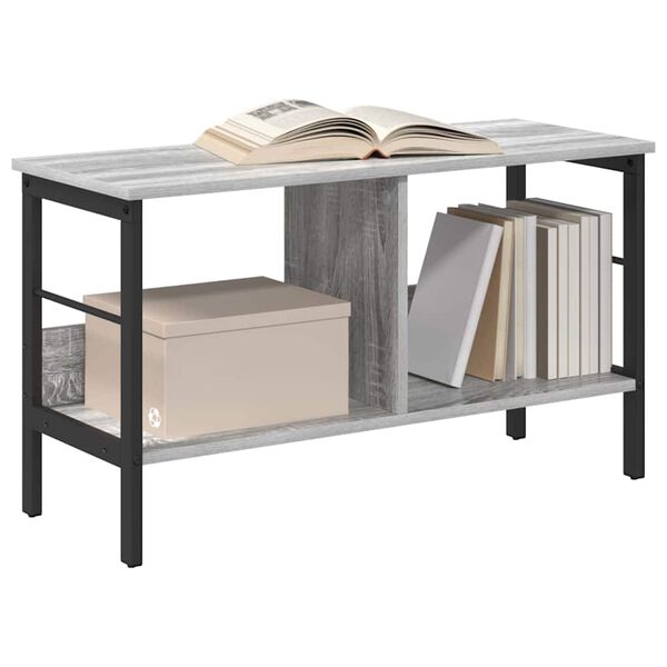 vidaXL Bookshelf Grey Sonoma 82 x 32 x 47 cm Engineered Wood