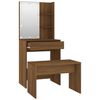 vidaXL Dressing Table Set with LED Brown Oak Engineered Wood