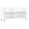 vidaXL Shoe Bench High Gloss White 102x35x55 cm Engineered Wood