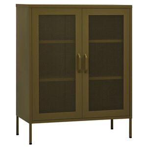 vidaXL Storage Cabinet Olive Green 80x35x101.5 cm Steel