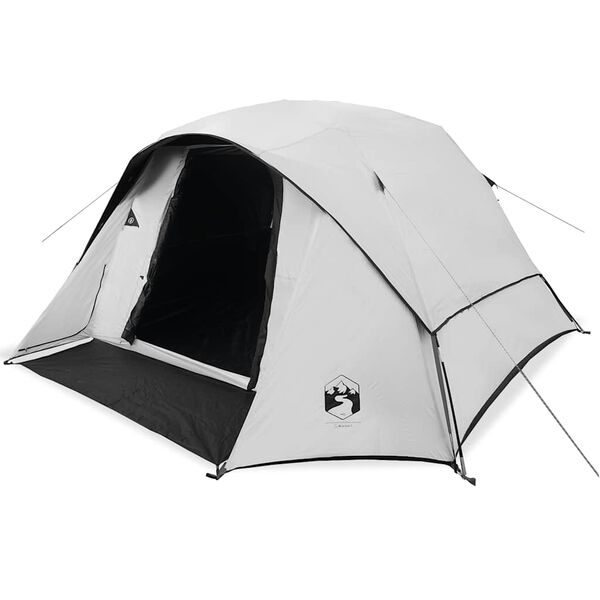 vidaXL Family Tent Cabin 6-Person White Blackout Fabric Waterproof
