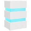 vidaXL LED Bedside Cabinet High Gloss White 45x35x67 cm Engineered Wood