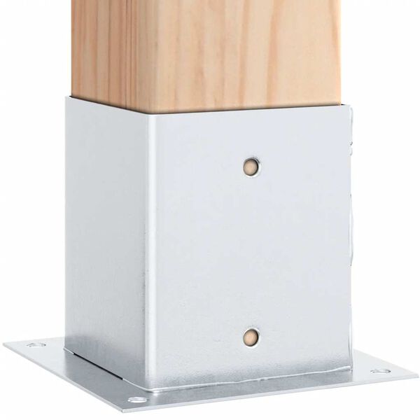 vidaXL Post Bases Square 12 pcs Silver 121x121 mm Galvanised Steel