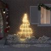 vidaXL LED Christmas Tree with Ground Spikes Warm White 182 cm Metal