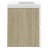 vidaXL Sink Cabinet with Built-in Basin White and Sonoma Oak Engineered Wood