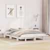 vidaXL Bed Frame without Mattress White 135x190 cm Double Solid Wood Pine
