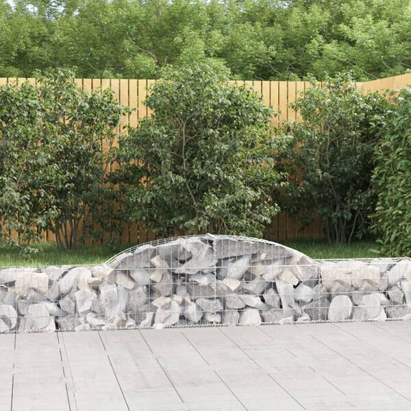 vidaXL Arched Gabion Baskets 11 pcs 300x30x40/60 cm Galvanised Iron