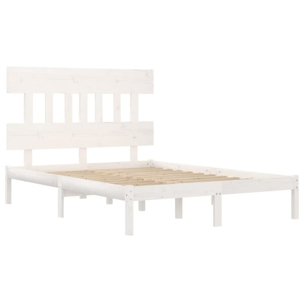 vidaXL Bed Frame without Mattress White 140x200 cm Solid Wood