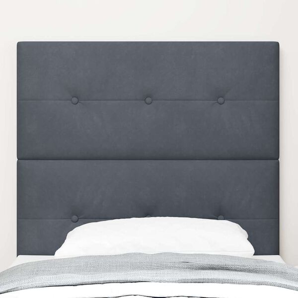 vidaXL LED Headboard with LED Strip Lights Grey 100 cm Polyester
