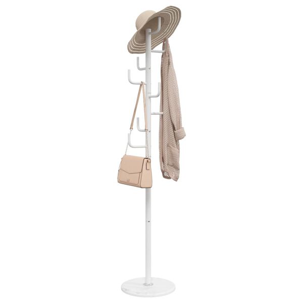 vidaXL Coat Stand White 183 cm Powder-coated Iron