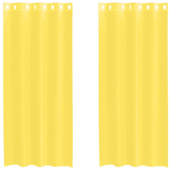 vidaXL Voile Curtains with Grommets 2 pcs Yellow