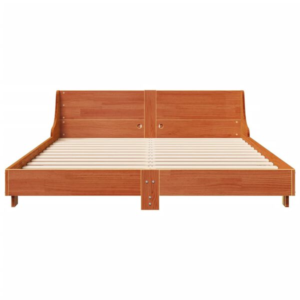 vidaXL Bed Frame without Mattress Wax Brown 140x190 cm Solid Wood Pine