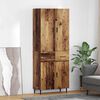 vidaXL Highboard with Drawer 2 pcs Old Wood Engineered Wood and Glass