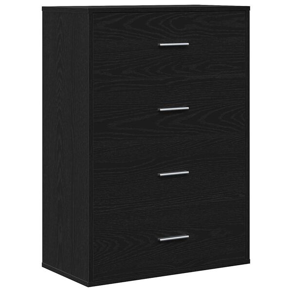 vidaXL Sideboard with Drawer Black Oak 60 x 31 x 84 cm Engineered Wood