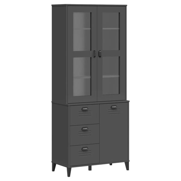 vidaXL Highboard VIKEN Anthracite Grey 80x40x190 cm Solid Wood Pine