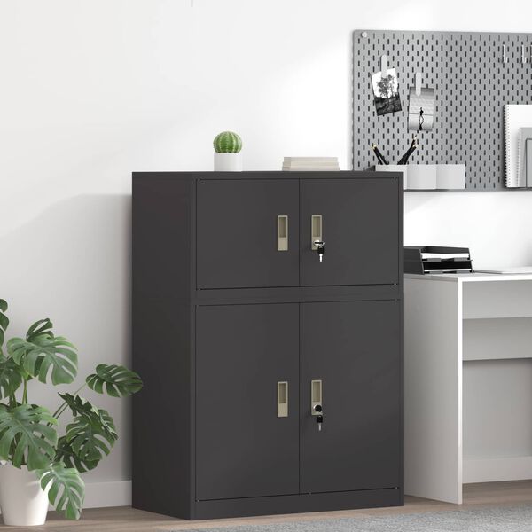 vidaXL Storage Cabinet Black 80 x 40 x 40 cm Steel