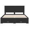 vidaXL Bed Frame with Headboard Black 160 x 200 cm Engineered Wood