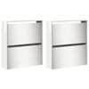 vidaXL Shoe Cabinet with Mirror 4-Layer High Gloss White 63x17x134 cm