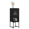 vidaXL Side Cabinet with Glass Doors Black 35x37x100 cm