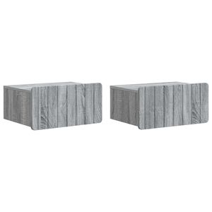 vidaXL Wall-Mounted Bedside Cabinet 2 pcs Grey Sonoma Engineered Wood