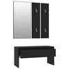 vidaXL Hallway Furniture Set Black Engineered Wood