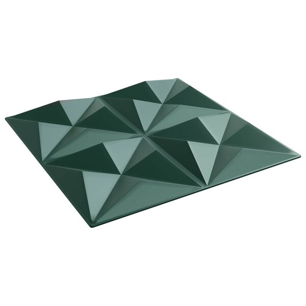 vidaXL Wall Panels 48 pcs Origami Green 50 x 50 cm XPS Foam
