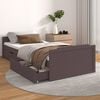 vidaXL Bed Frame without Mattress Dark Brown Solid Wood Pine 90x200 cm