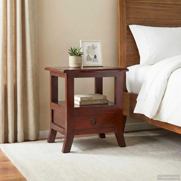 vidaXL Bedside Cabinet Brown 40 x 40 x 45,5 cm Solid Mahogany Wood