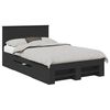 vidaXL Bed Frame with Headboard Black 120 x 200 cm Engineered Wood