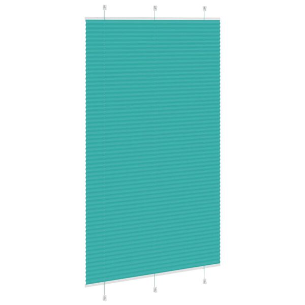 vidaXL Pleated Blind Petrol Green 115x200 cm Fabric Width 114.4 cm Polyester