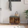 vidaXL Hall Bench with Cushion with Storage Smoked Oak 60 x 38 x 46 cm