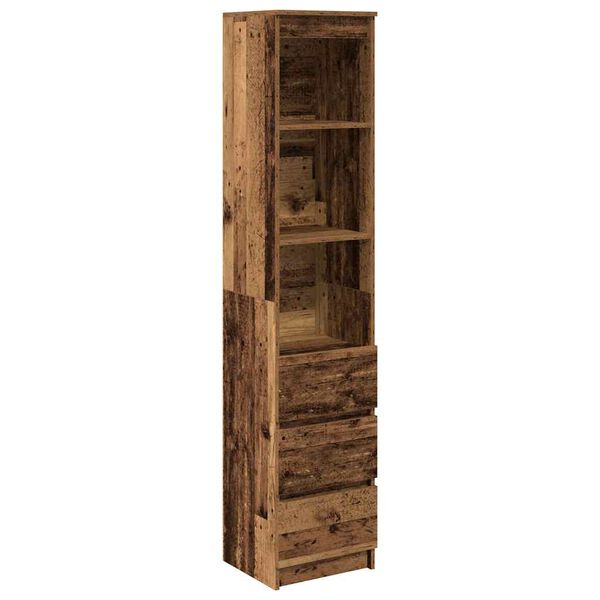 vidaXL Highboard Old Wood 37.5x35x180 cm Engineered Wood
