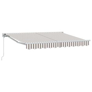 vidaXL Retractable Awning Light Grey and White 3.5 x 2 m