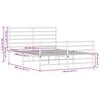 vidaXL Metal Bed Frame without Mattress with Footboard White 140x200cm